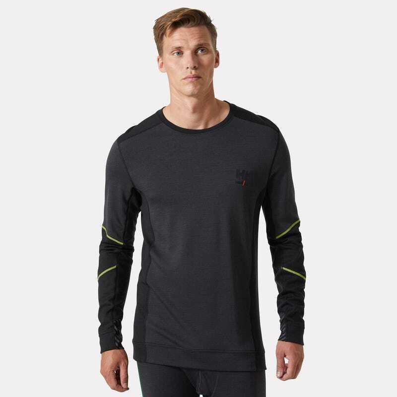 T-shirt à col rond HH LIFA Merino noir/ébène - HELLY HANSEN - 75106_999