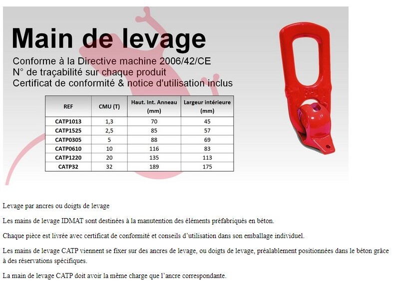 MAIN DE LEVAGE 5T