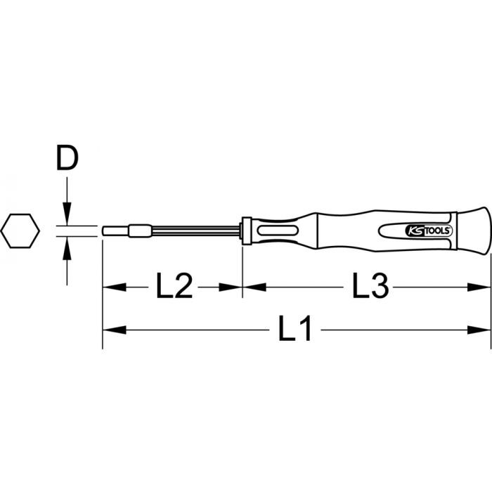 Tournevis électronique à douille 6 pans, 3/32