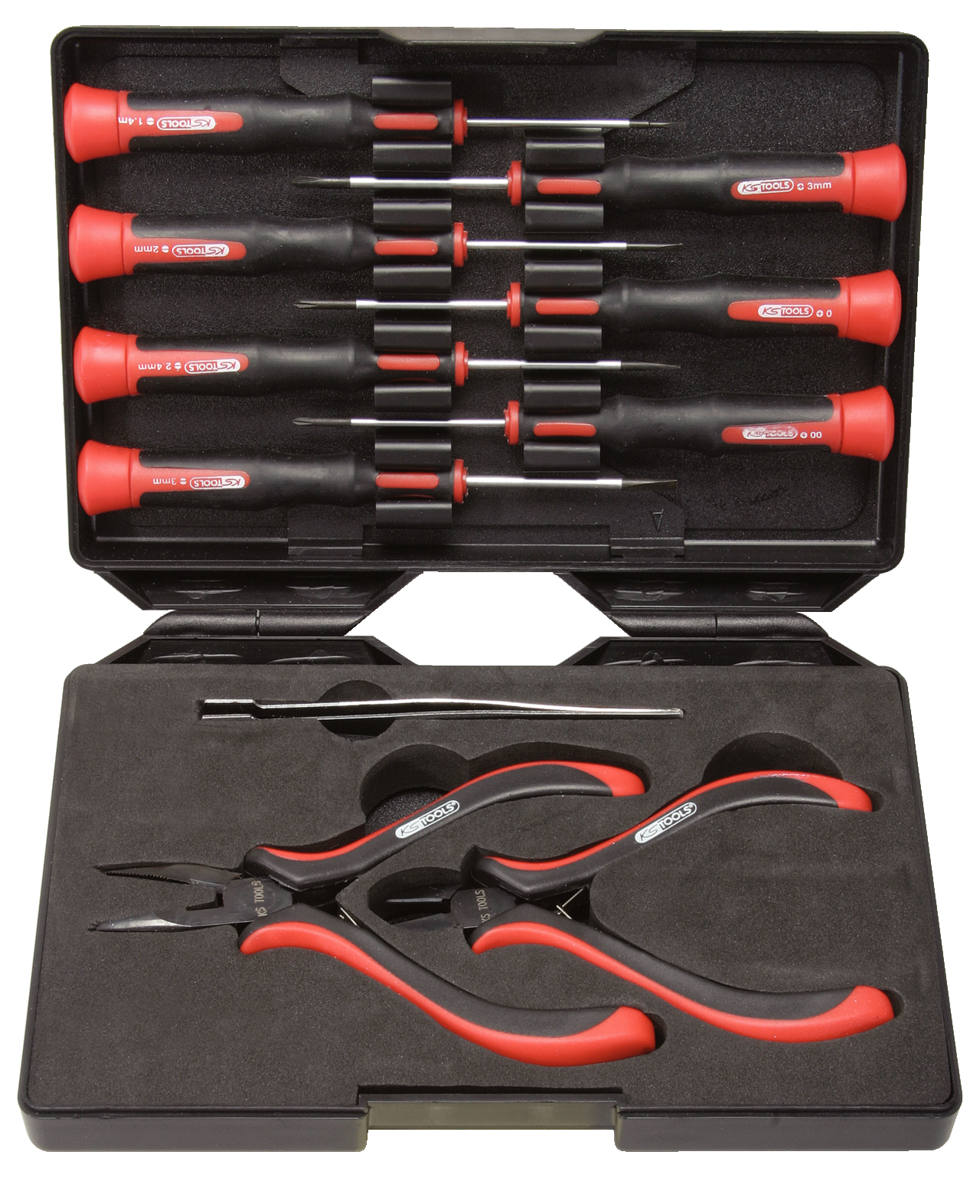 Coffret de pinces et tournevis électroniques, 1,4 à 3 mm - 10 pcs KS TOOLS - 500.7180