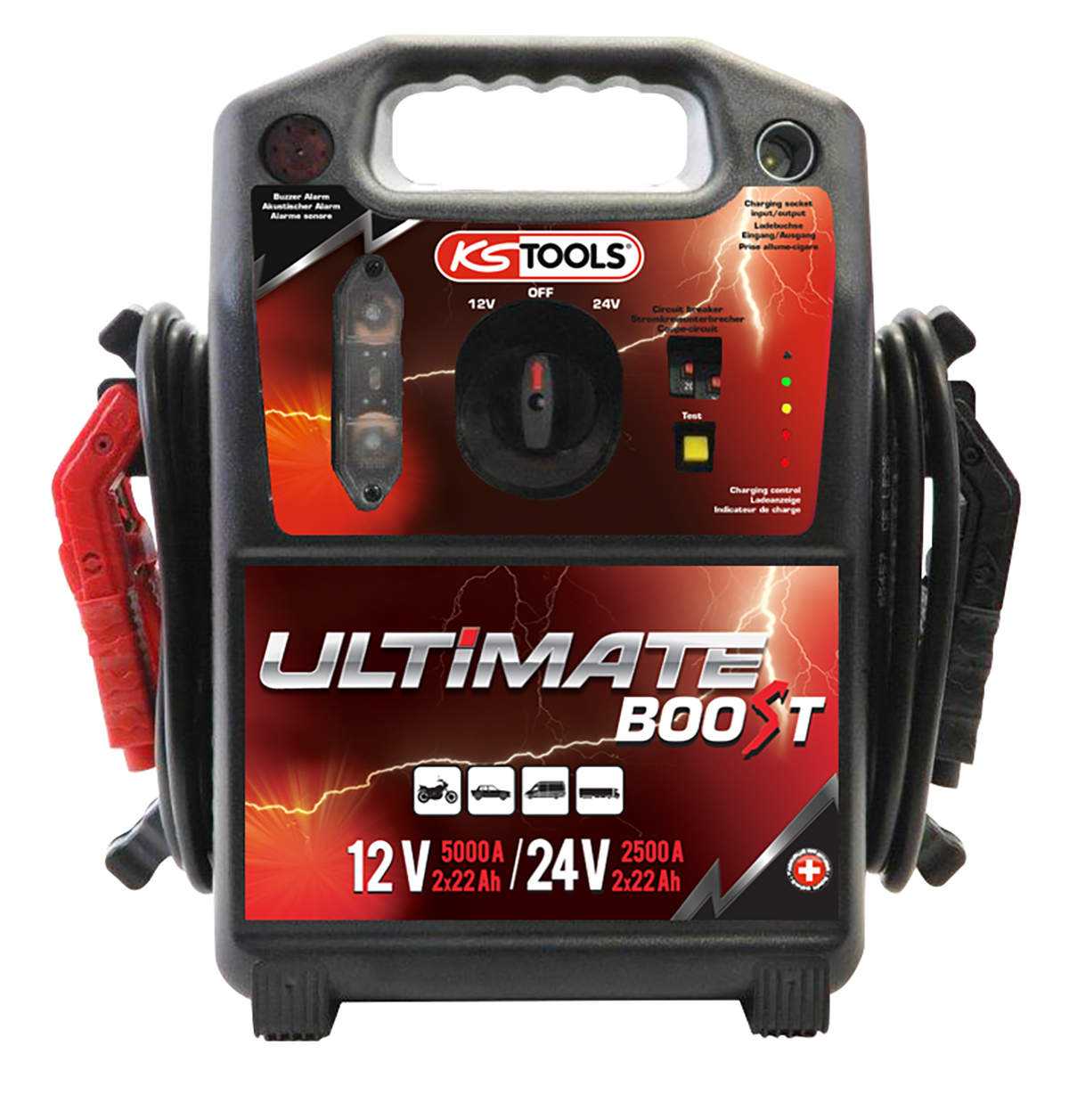 Booster à batterie 12V/24V - 5000A/2500A KS TOOLS - 550.1820