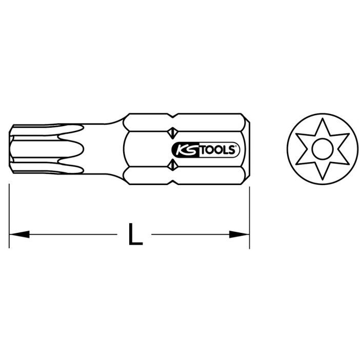 Embout de vissage TORX® percé, L.30 mm - 5/16'' - TB27 KSTOOLS - 9113693