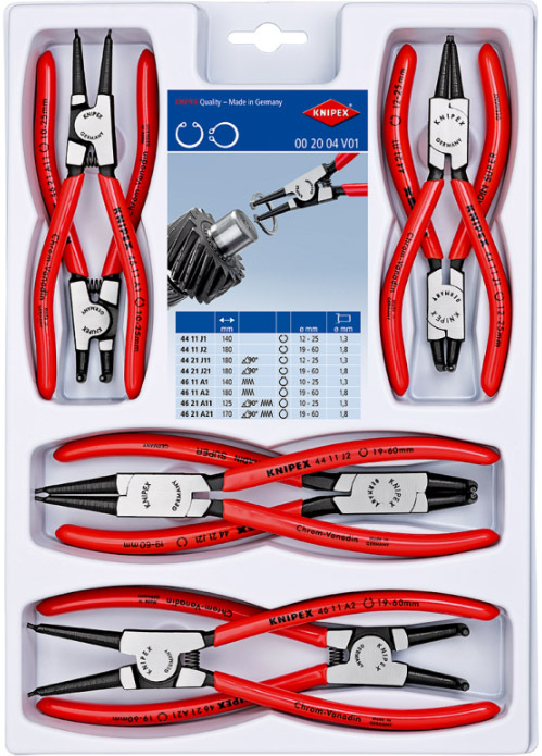 Jeu de 8 pinces pour circlips KNIPEX - 00 20 04 V01