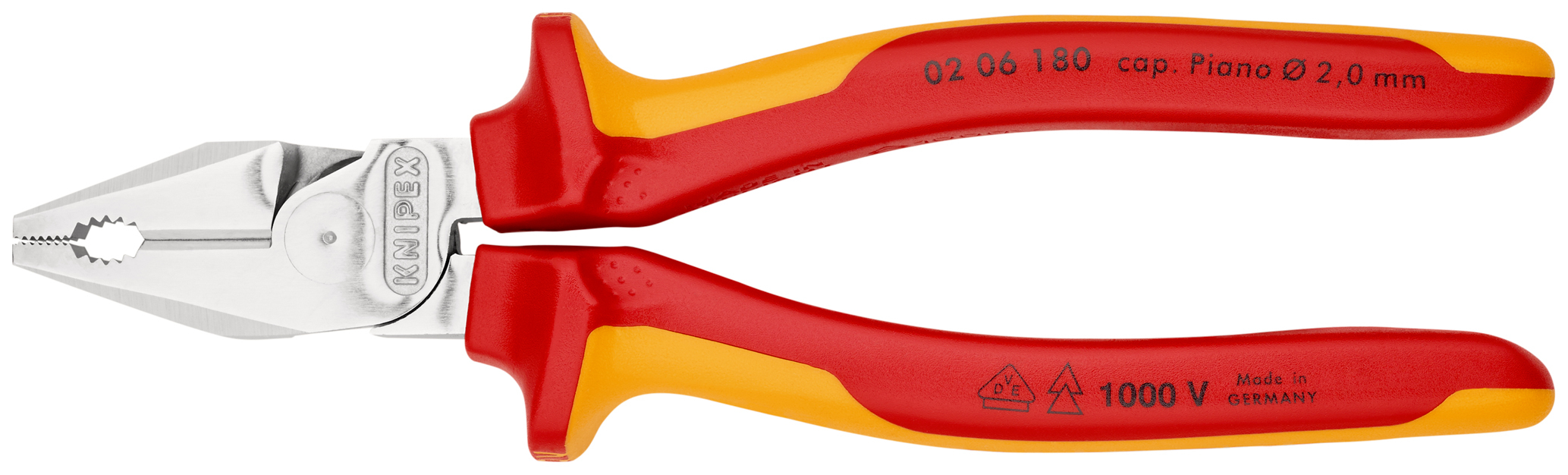 Pince universel demultip 200mm chr 1000v KNIPEX - 02 06 180 SB