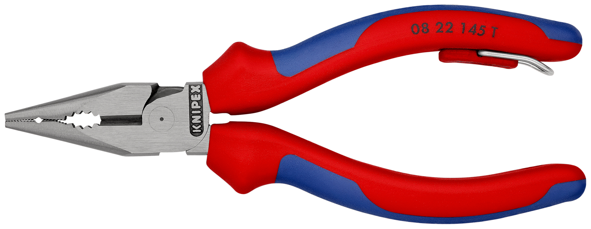 Pince univers. 1/2 ronde 145mm antichute KNIPEX - 08 22 145 T BK