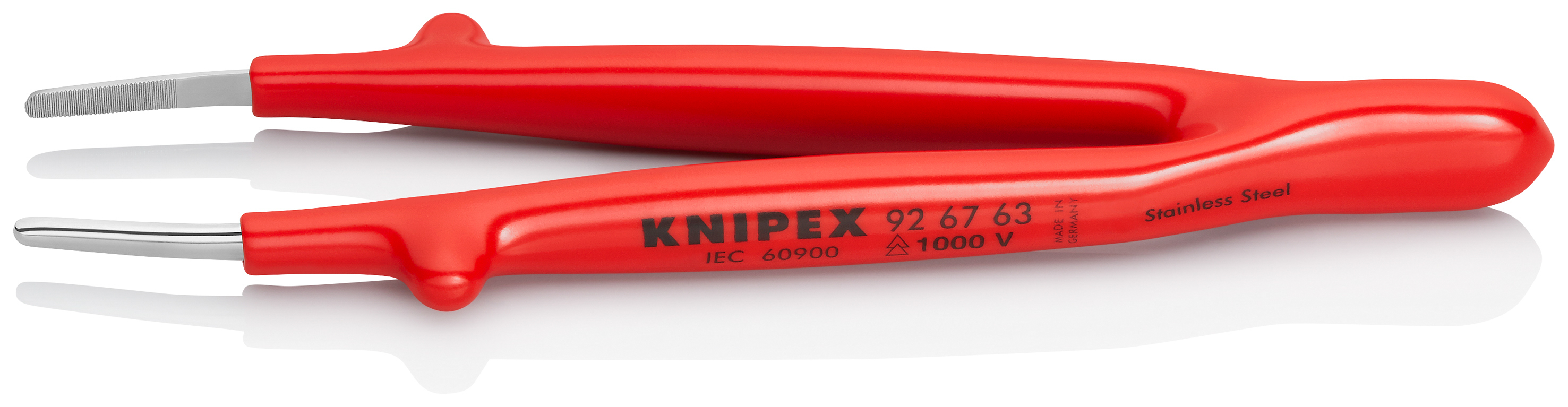 Brucelle de précision 145mm droite - Isolée 1000V - Pointes rondes - Chromée KNIPEX - 926763