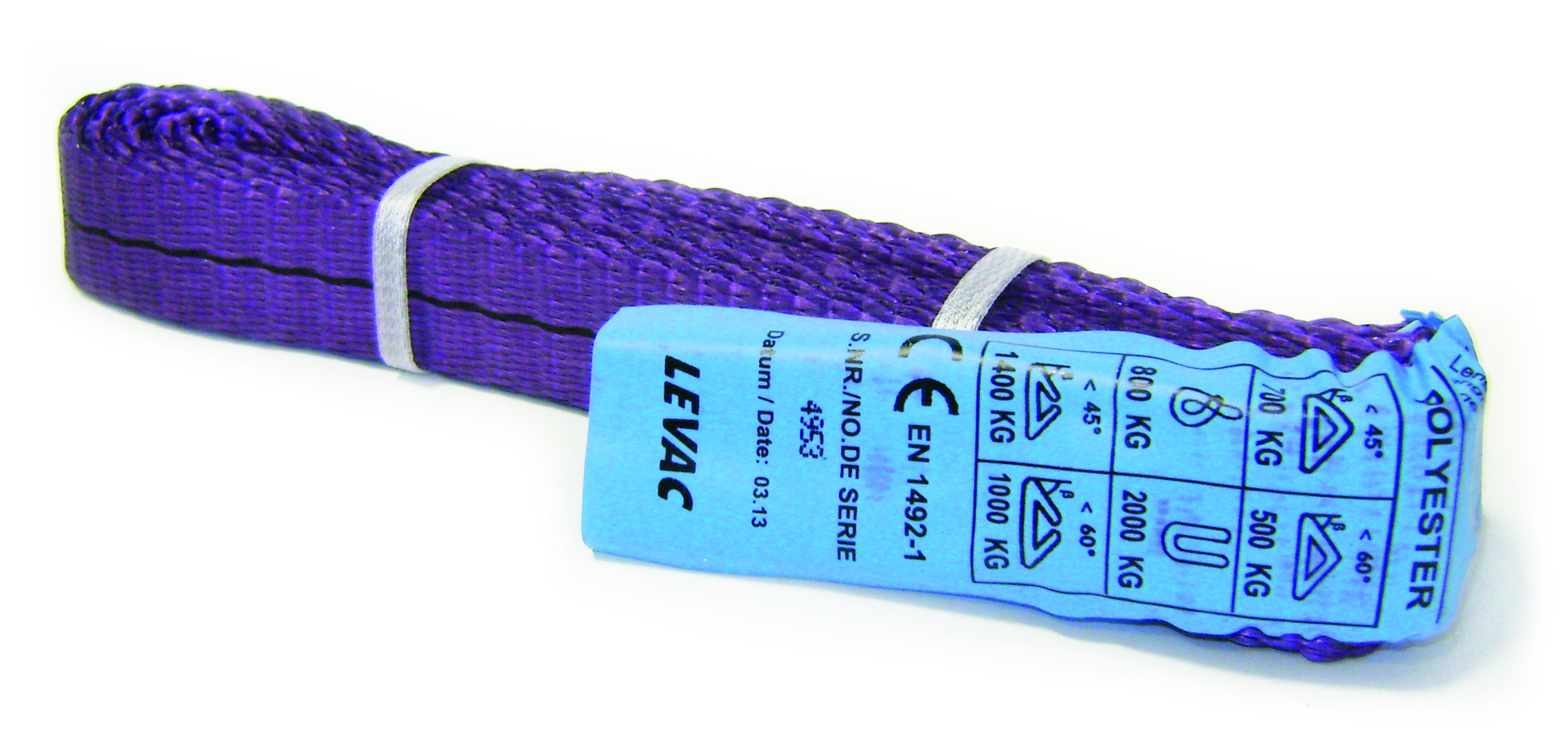 Élingue sangle sans-fin 30 mm cmu 1 t lg. utile 2,50 m violette LEVAC - 4815A250