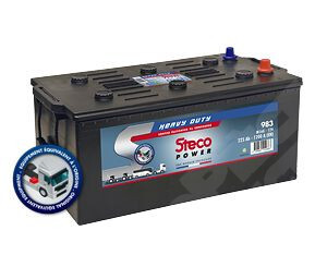 Batterie 12V 125Ah 800A 345x173x284 mm heavy duty stecopower - 923