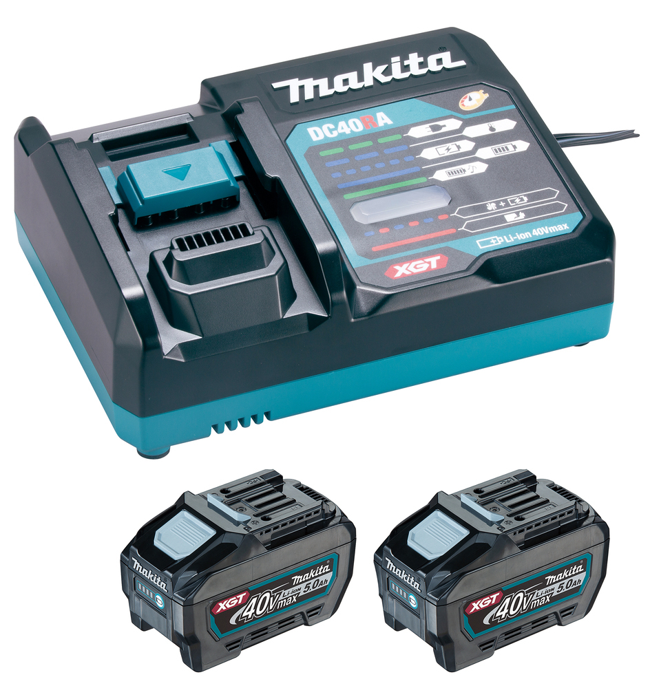 Pack 2 batteries 5 Ah + chargeur 40V max XGT MAKITA : 2xBL4050F + DC40RA 1911V60