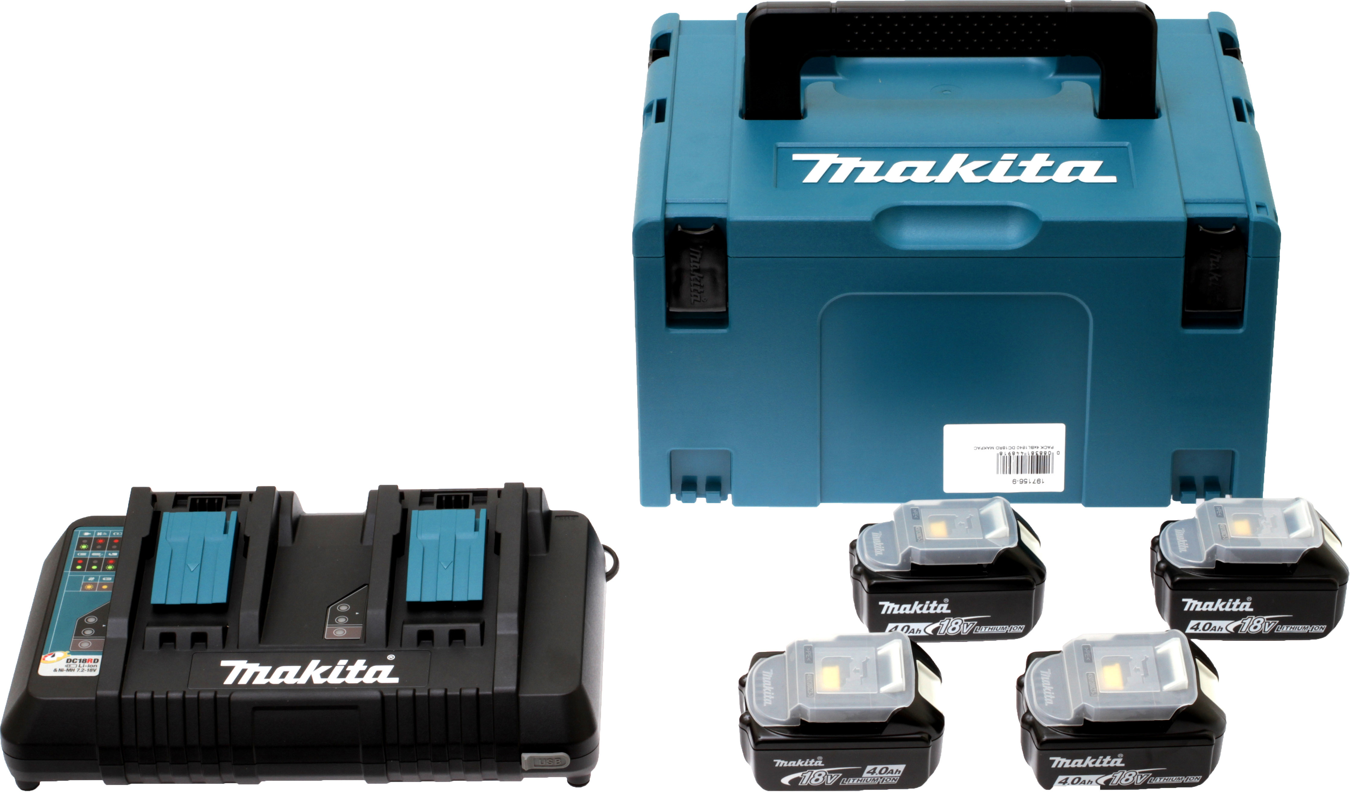 PACK 4xBL1850 DC18RD MAKPAC3 MAKITA - 1971585