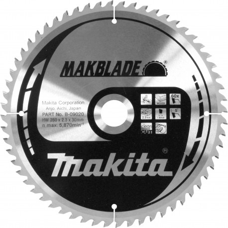 Disque MAKBLADE MAKITA 260/30/80 BOIS