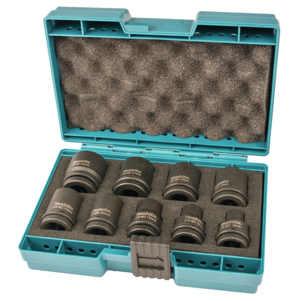 COFFRET MAKITA 9 DOUILLES POUR BOULONNEUSES A CHOC 1/2'' - D-41517