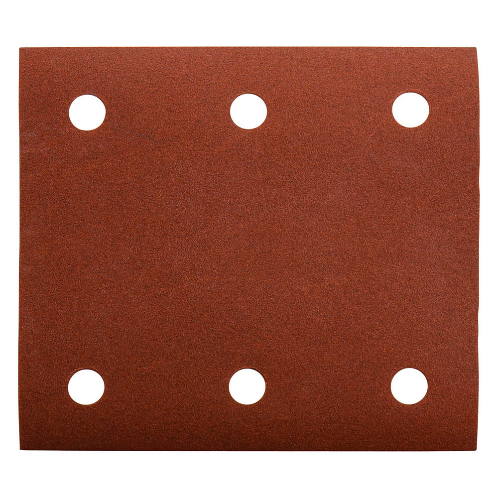 10 FEUILLES RECTANGULAIRES MAKITA ABRASIVES 114X102 MM GRAIN 240 - 3 + 3 TROUS - AUTO-AGRIPPANT-P330870-240