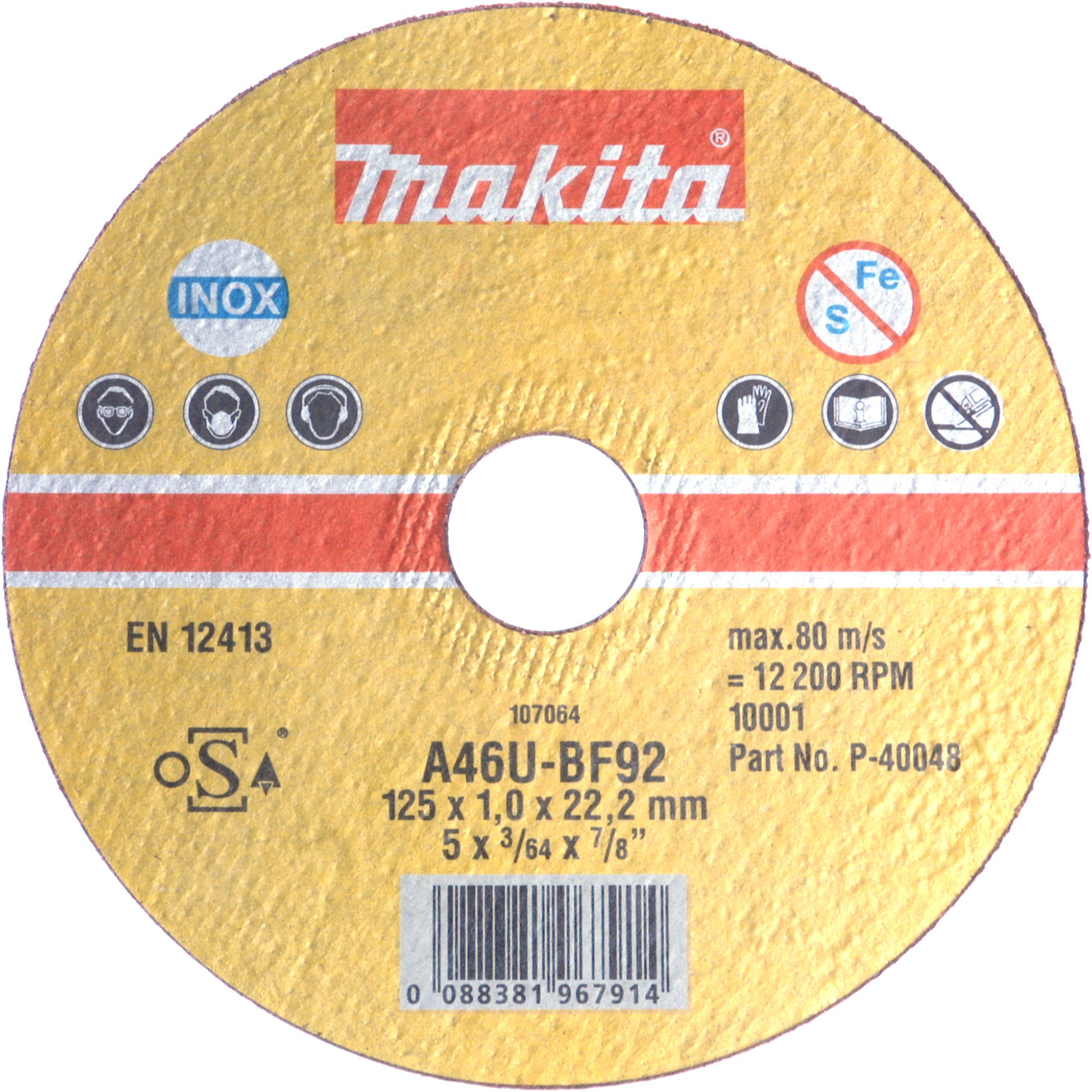 MEULE TINOX 115X22X1,0 (10PCS) MAKITA - P4003210