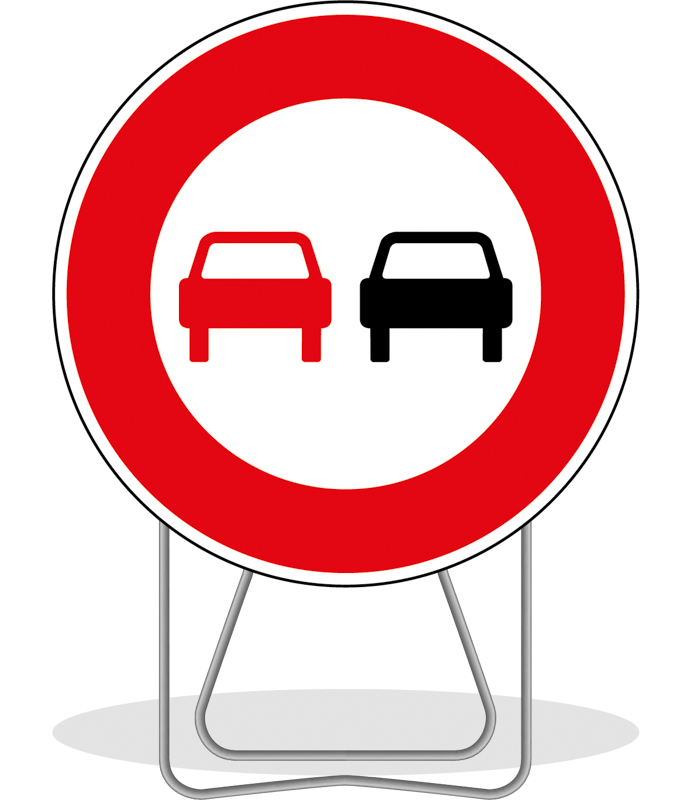 PANNEAU DE SIGNALISATION BK3 INTERDICTION DE DOUBLER 850MM T2