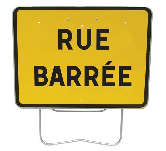 Panneau Rue Barrée KC1 Classe T1 NADIA SIGNALISATION - KC1RUEBARREEPST1