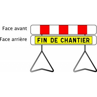 PANNEAU DE SIGNALISATION K2 BARRAGE DOUBLE FACE 1400X200MM T1 NADIA SIGNALISATION - K21400CLT1