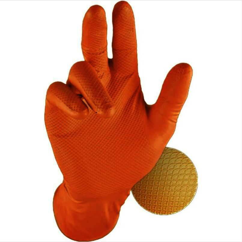 Gants jetables nitrile orange T8 Grippaz LOT 50 - PIP - 246OR08