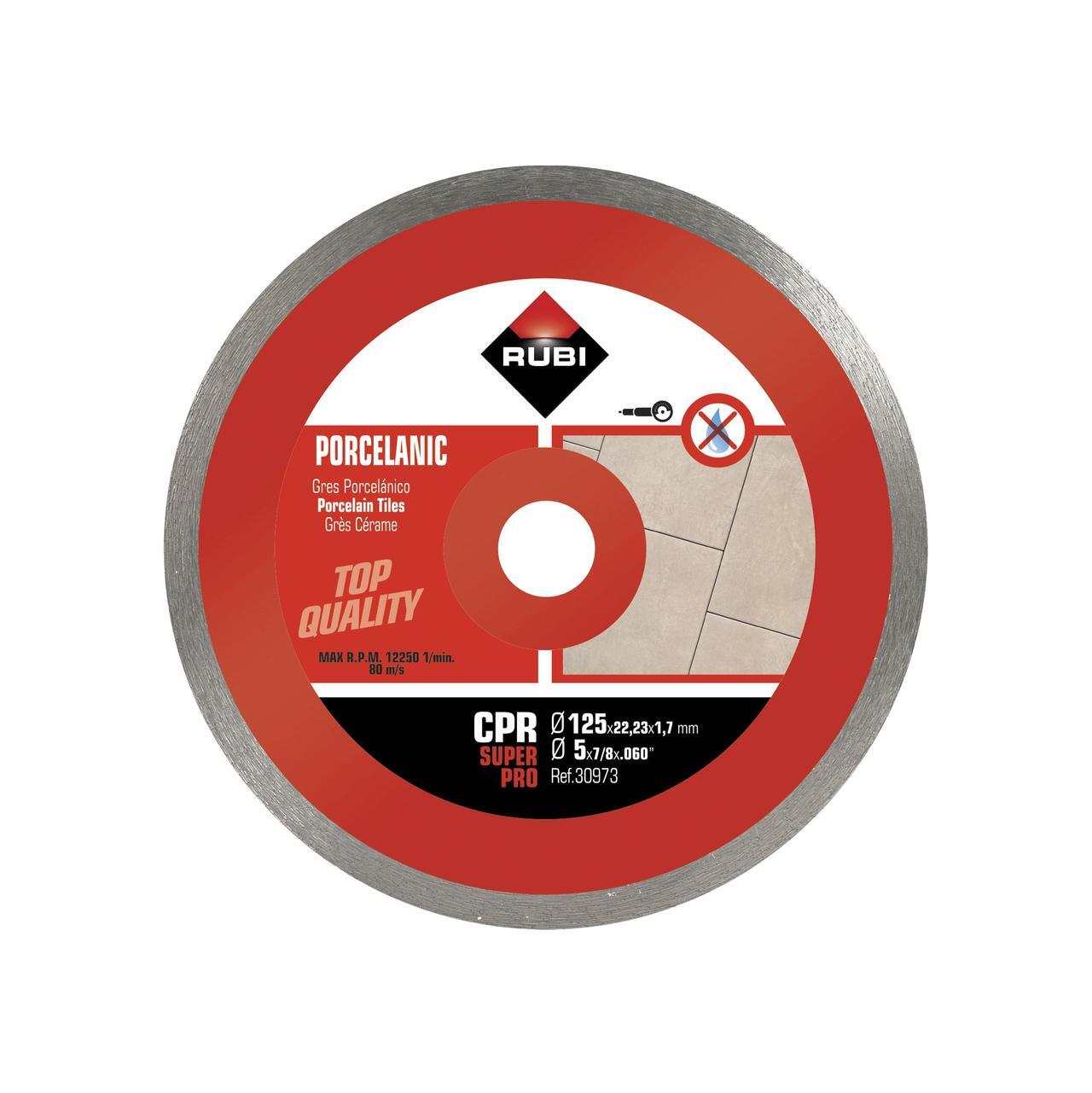 Disque diamanté pour grès porcelaine jante continue cpr 125 superpro RUBI - 30973