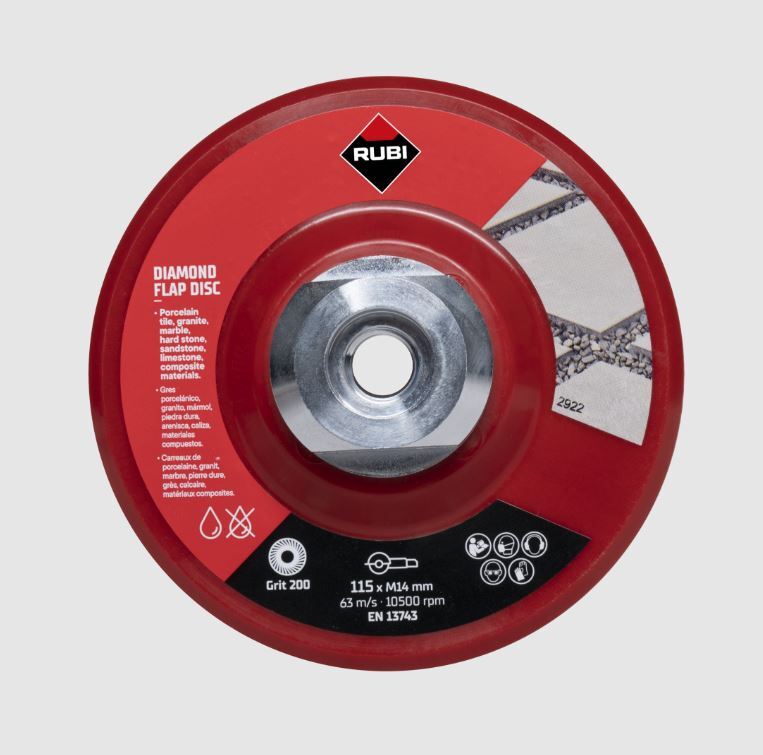 Disque à lamelles diamant grain fin Ø115mm M14 - RUBI - 32931