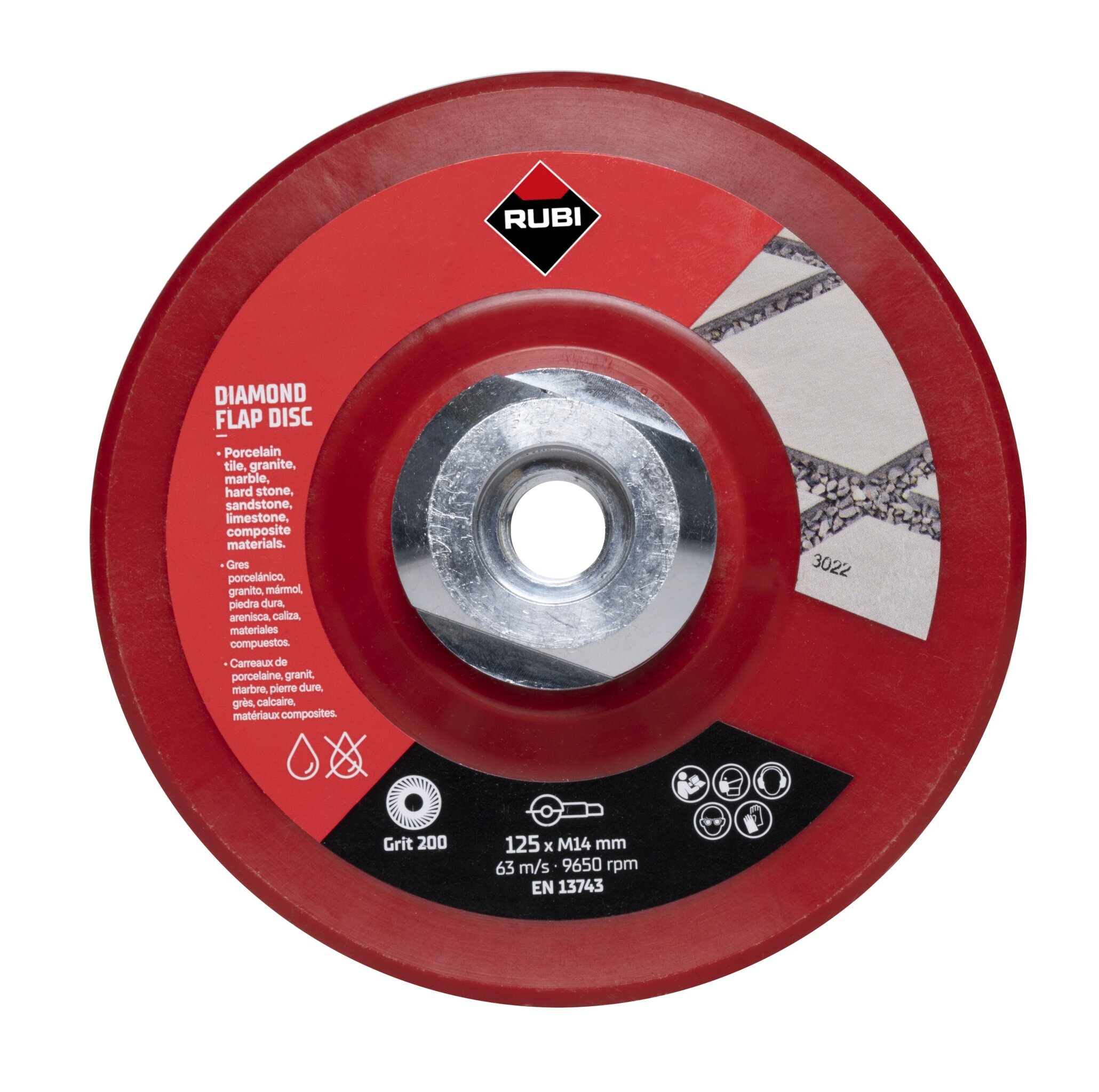 Disque de meulage à lamelles diamantées 200 Ø125MM RUBI - 32939