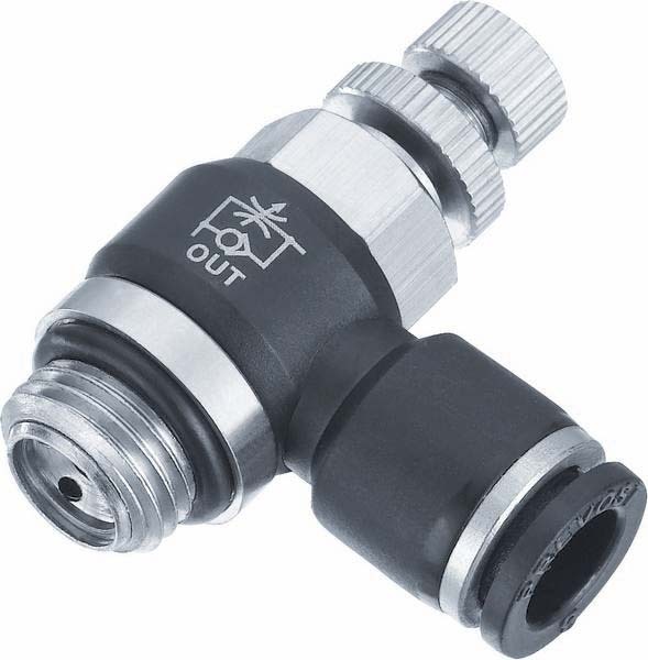 Regleur de debit male cylindrique a molette 6mm g1/8 - 01786