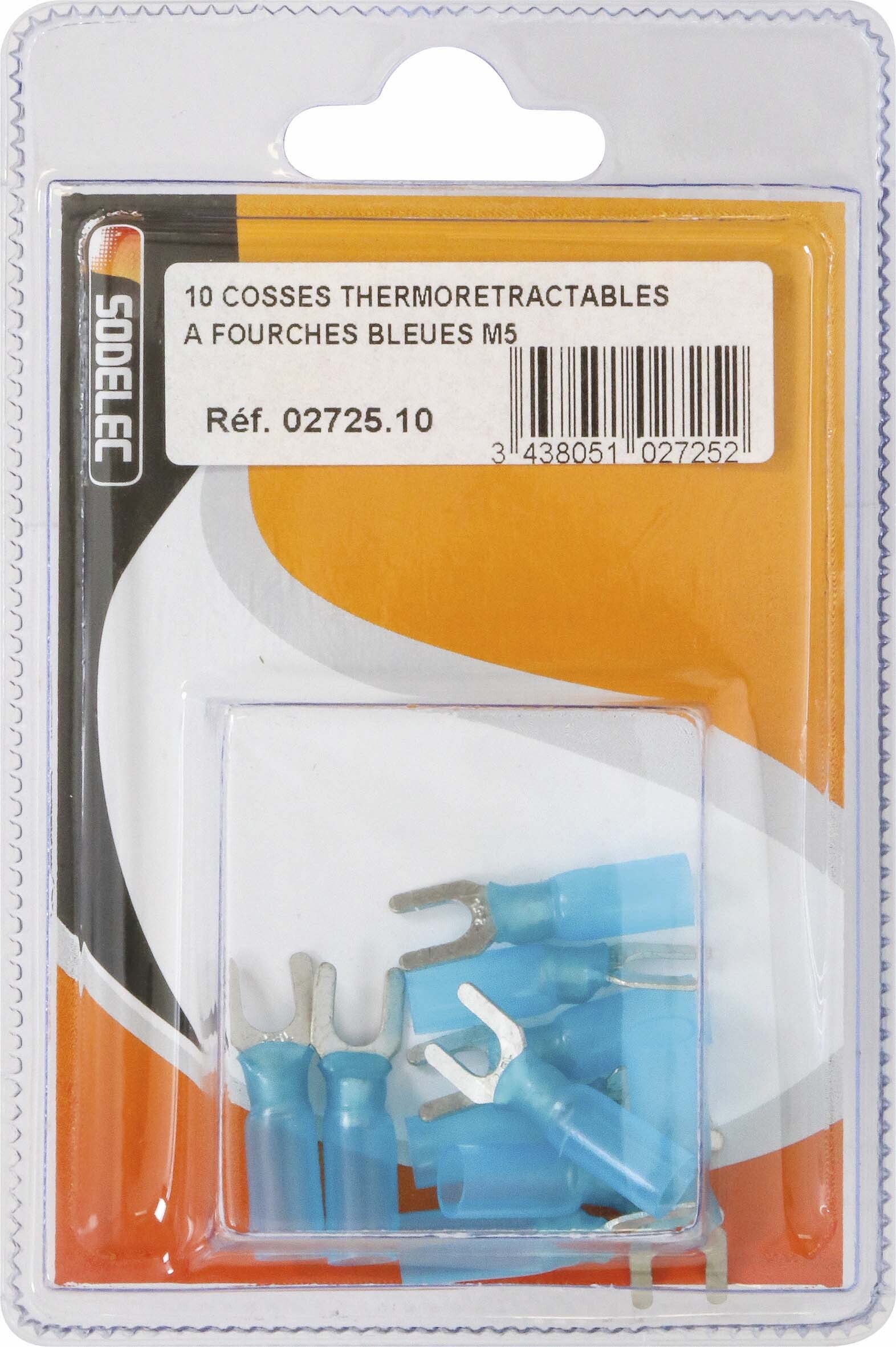 Sachet 10 cosses thermoretractables a fourches bleues m5 - 272510