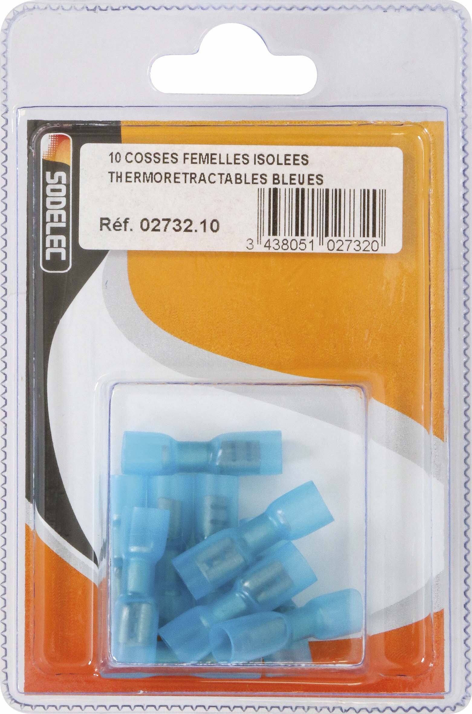 Sachet 10 cosses femelles isolees thermoretractables bleues - 273210