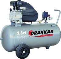 Compresseur 100l 2,5cv 8 bar DRAKKAR EQUIPEMENT - 11232