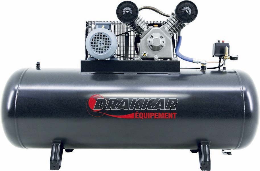 Compresseur fixe à courroie 500L 7,5CV tête en V 400V DRAKKAR EQUIPEMENT - 11238