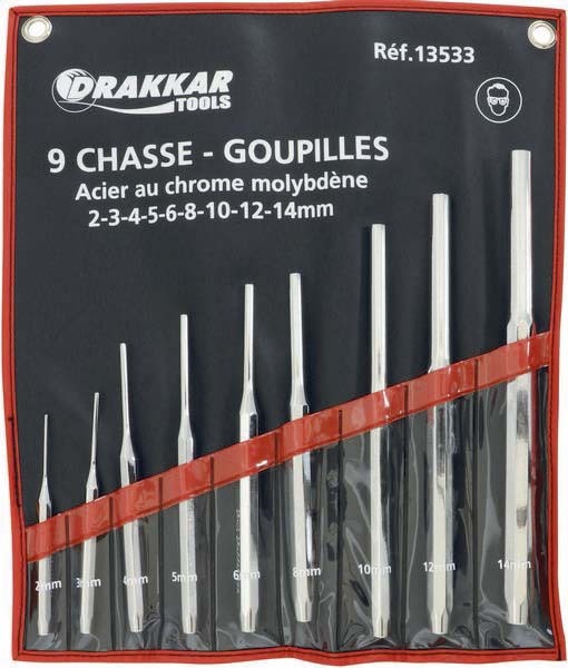 Lot de 9 chasses goupille dt DRAKKAR TOOLS - 13533