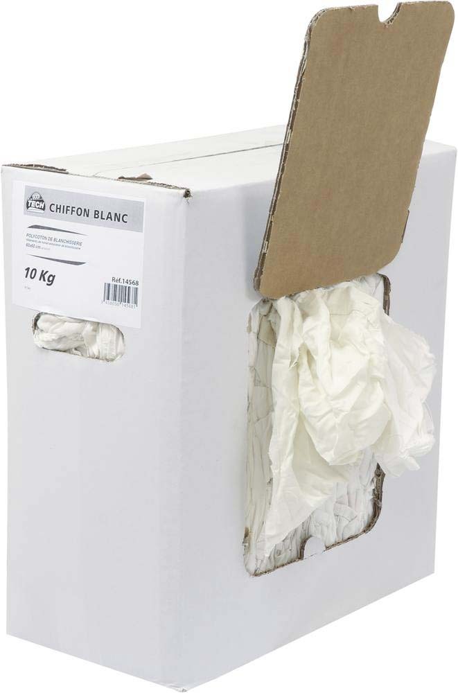 Chiffon d'essuyage blanc / carton 10kg - 14568