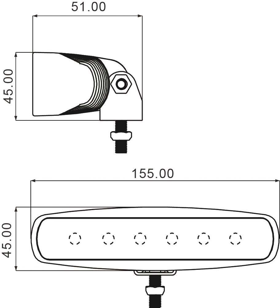 Phare de travail longue portee 6 leds 18w SCHRADER - 17044