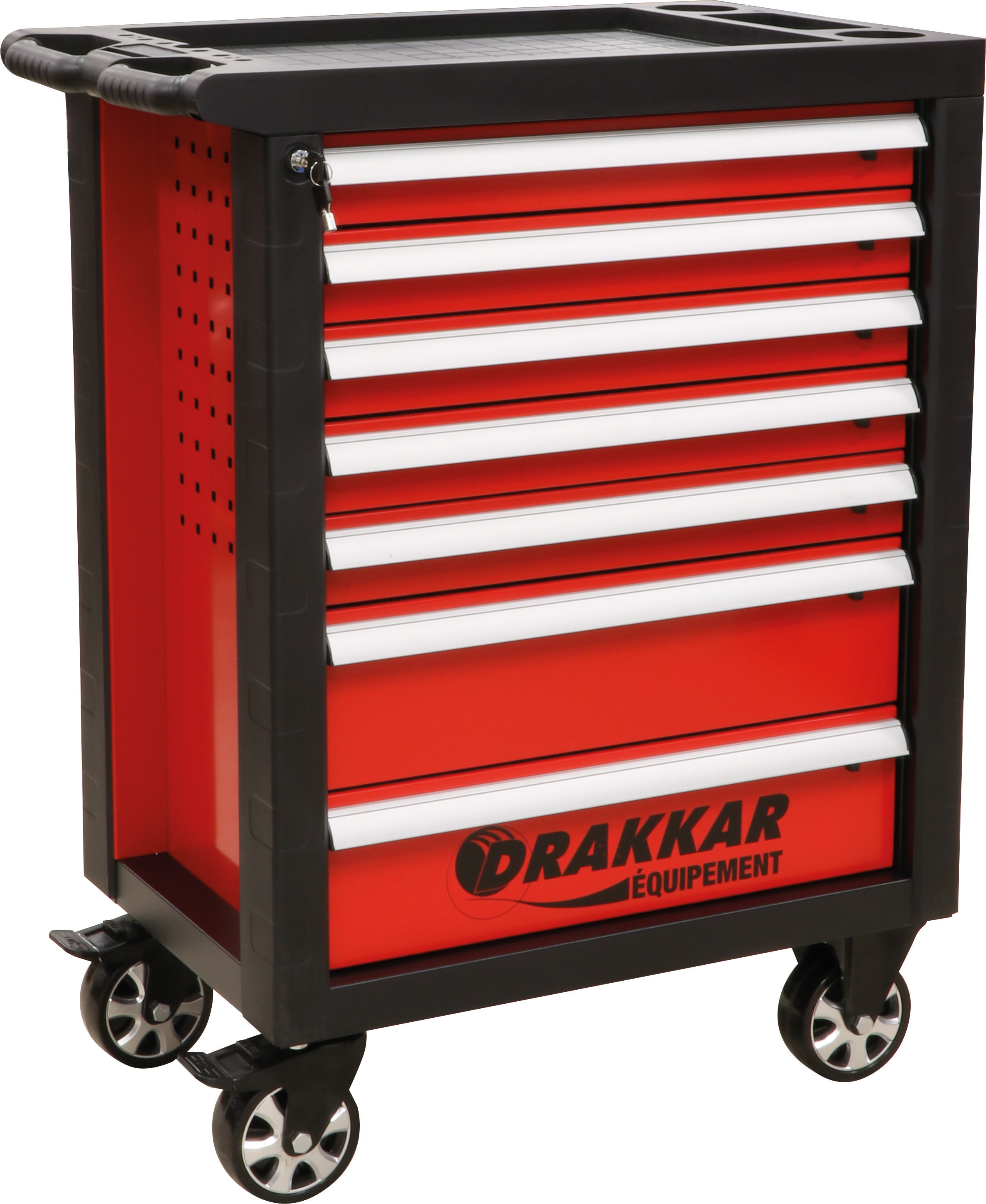 Servante d'atelier 7 tiroirs composée de 190 outils - modules métal DRAKKAR TOOLS - 83892