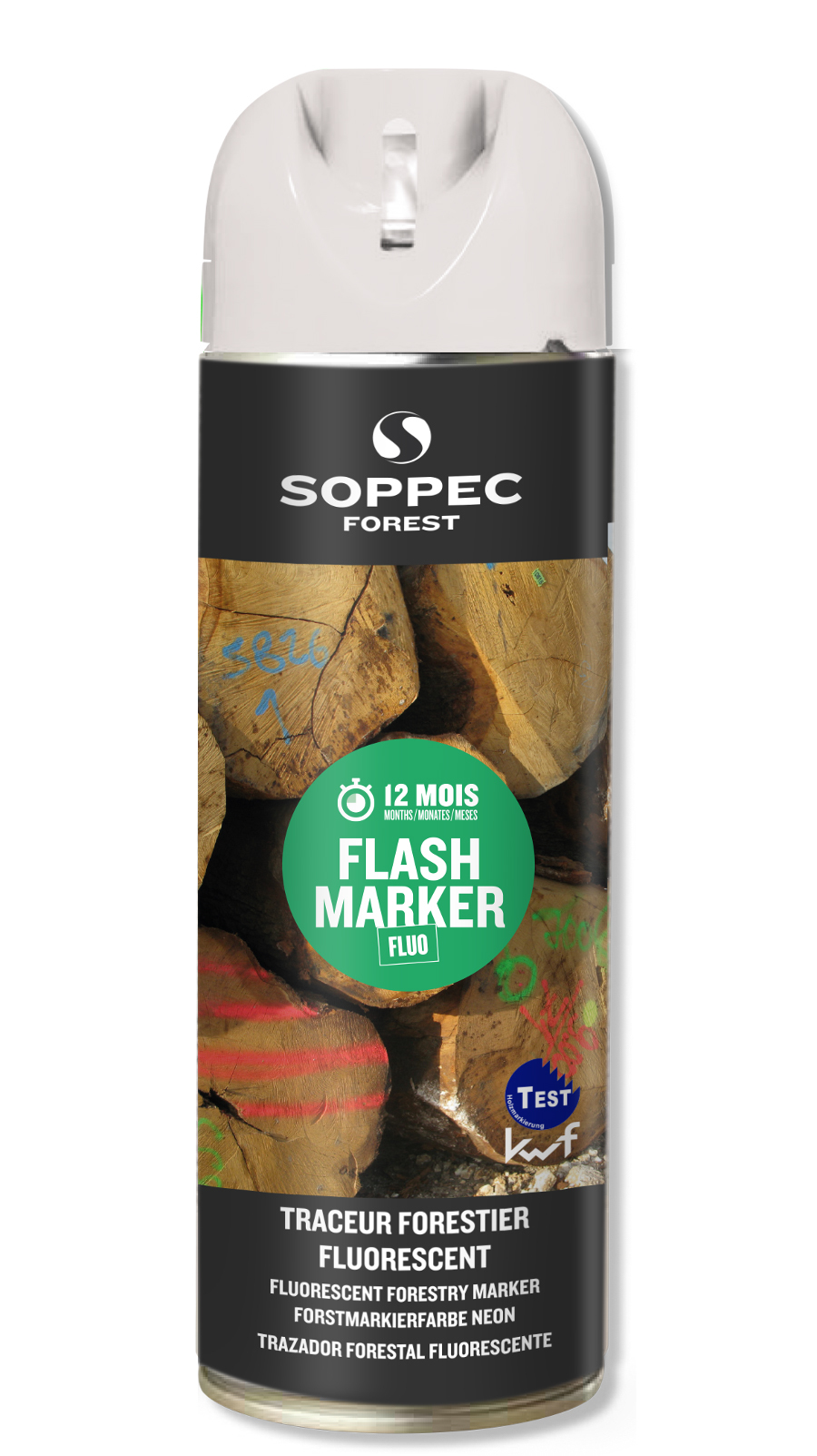 Traceur forestier Hautement Fluorescent Blanc Fluo 12 Mois FLASH MARKER SOPPEC - 131500