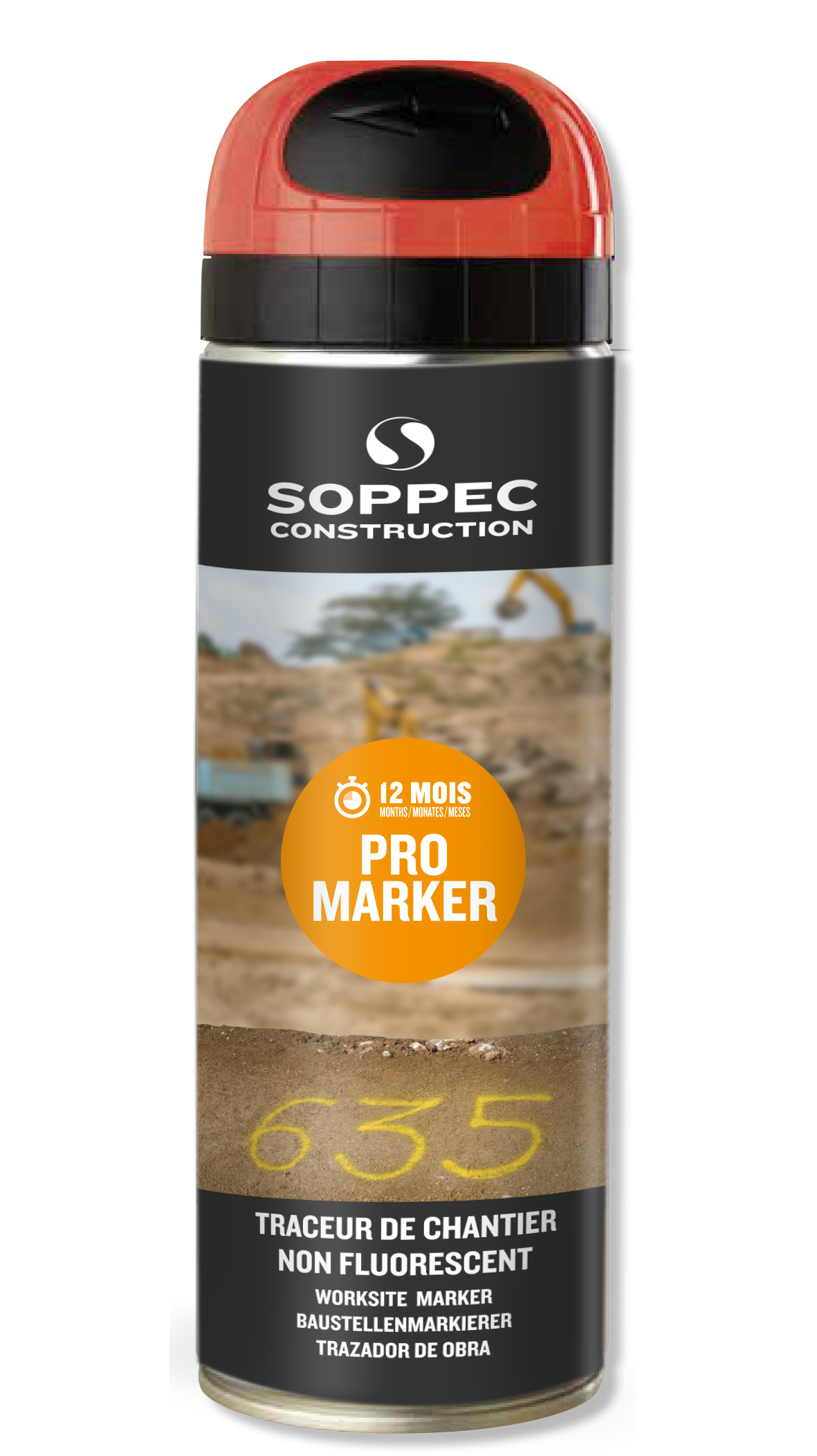 TRACEUR DE CHANTIER SOPPEC NON FLUORESCENT PROMARKER ROUGE 9-12 MOIS - 141504