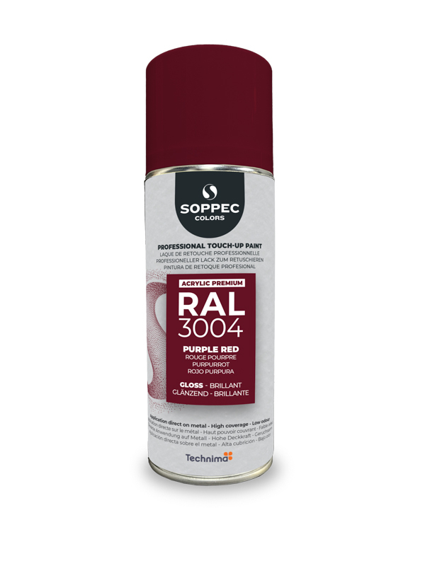 SOPPEC ACRYL PREMIUM RAL3004  BRILLANT 400ML ( rouge pourpre) - SOPPEC - 424112