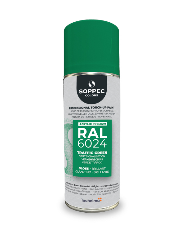 SOPPEC ACRYL PREMIUM RAL6024  BRILLANT 400ML ( vert signalisation) - SOPPEC - 424123