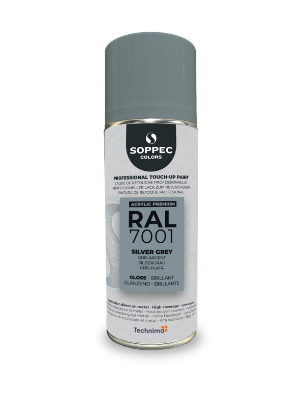 SOPPEC ACRYL PREMIUM RAL7001  BRILLANT 400ML ( gris argent) - SOPPEC - 424124