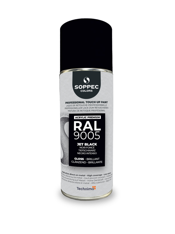 SOPPEC ACRYL PREMIUM RAL9005  BRILLANT 400ML (noir foncé) - SOPPEC - 424131