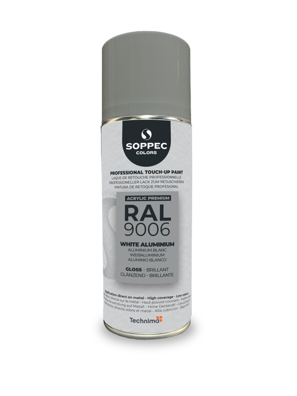 SOPPEC ACRYL PREMIUM RAL9006 BRILLANT 400ML (aluminium blanc) - SOPPEC - 424134