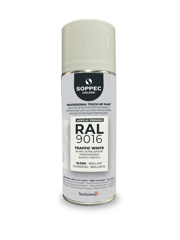 SOPPEC ACRYL PREMIUM RAL9016 BRILLANT 400ML (blanc signalisation) - SOPPEC - 424138