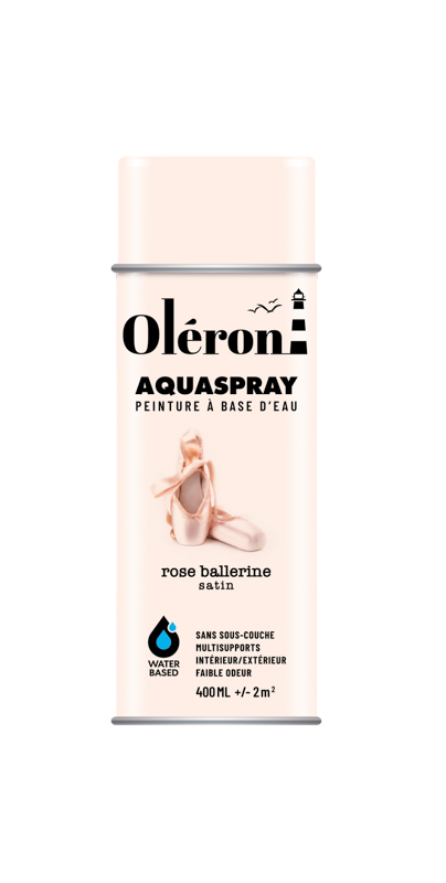 BOMBE DE DECORATION AQUASPRAY ROSE BALLERINE SATINE 400ML OLERON 561005