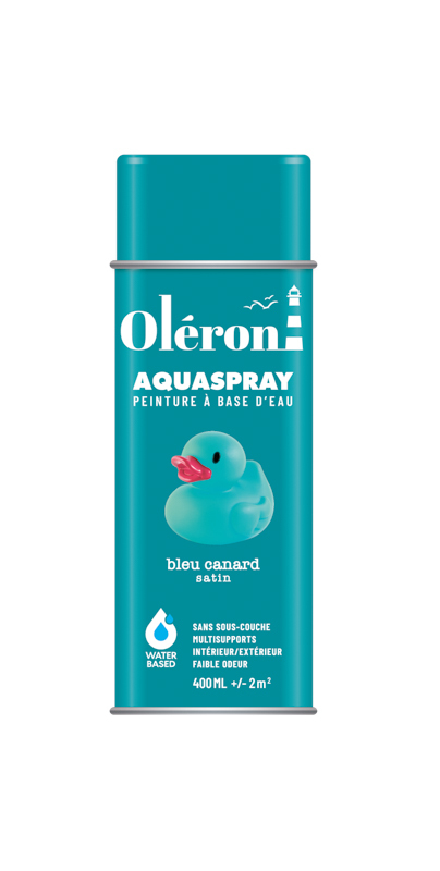 BOMBE DE DECORATION AQUASPRAY BLEU CANARD SATINE 400ML  OLERON 561012