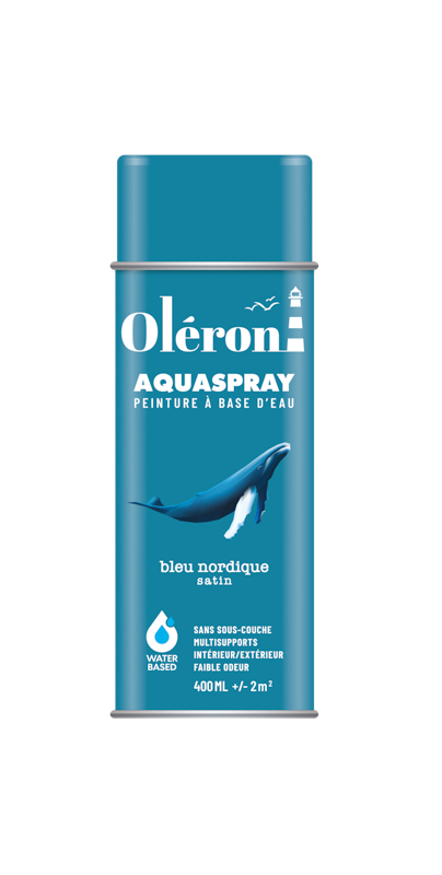 BOMBE DE DECORATION AQUASPRAY BLEU NORDIQUE SATINE 400ML OLERON 561013