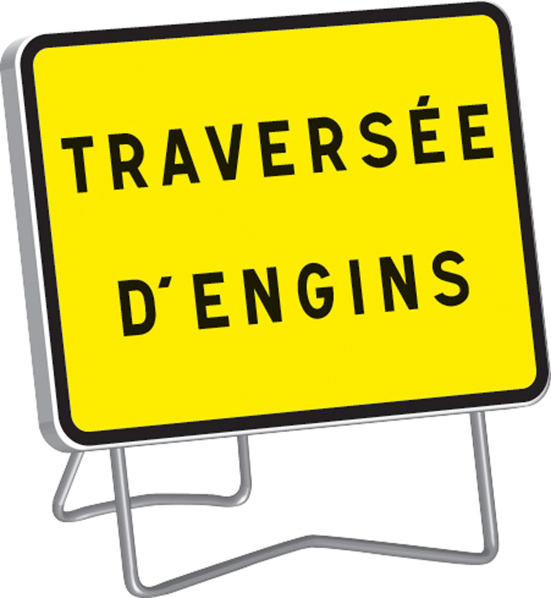 Panneau KC1 ' TRAVERSEE D'ENGINS ' classe T1 + PIED - TALIAPLAST - 525612