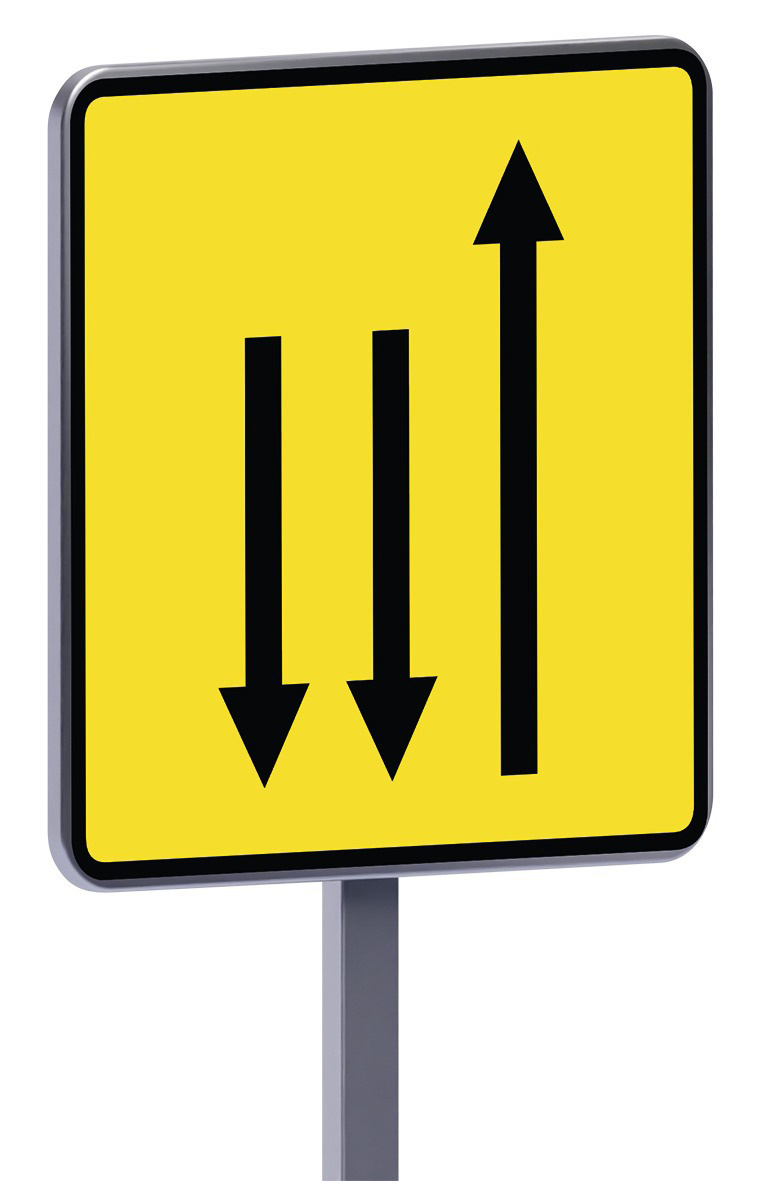 Panneau temporaire Kd9 ex.2 changement de trajectoire 900x900 t1 TALIAPLAST - 526212