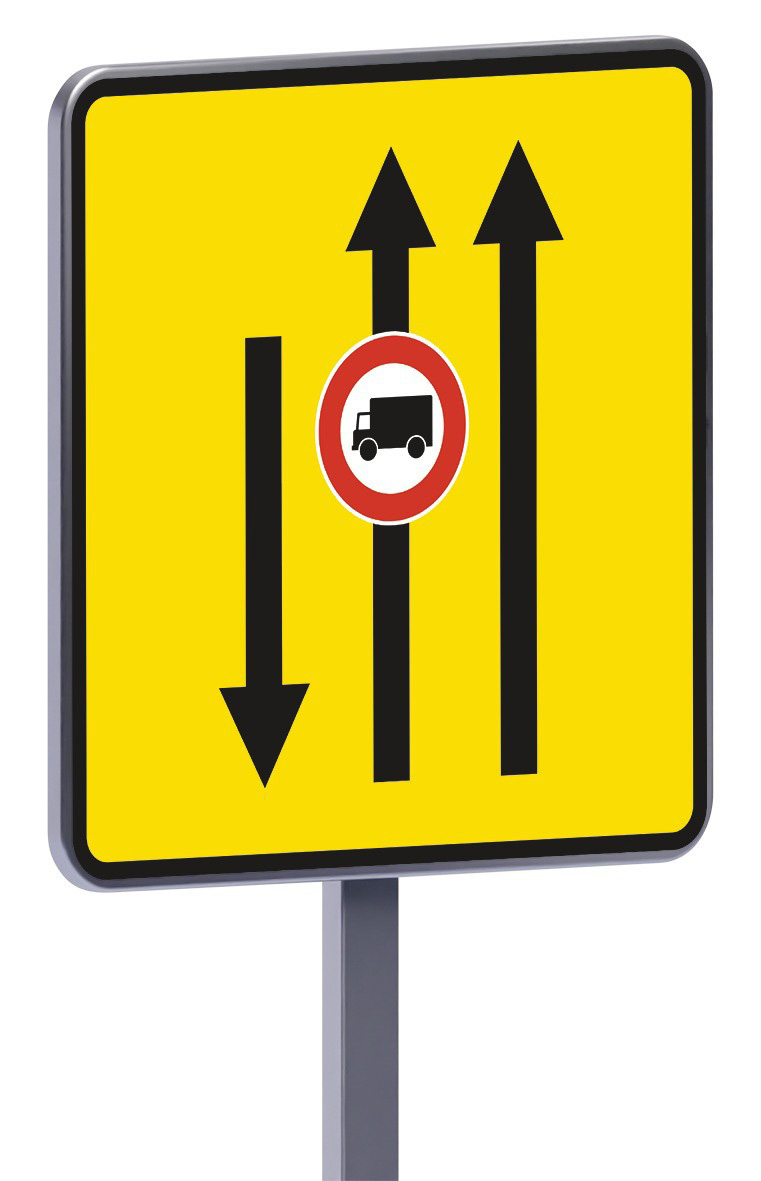 Panneau temporaire Kd9 ex.3 changement de trajectoire 900x900 t1 TALIAPLAST - 526213