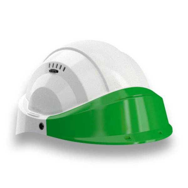 CASQUE 'ORIZON' BLANC VISIERE VERTE TALIAPLAST - 563513