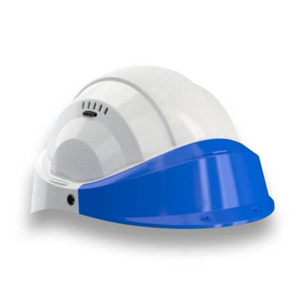 CASQUE 'ORIZON' BLANC VISIERE BLEUE TALIAPLAST - 563514